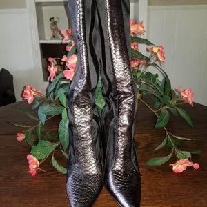 Stunning metallic leather boots